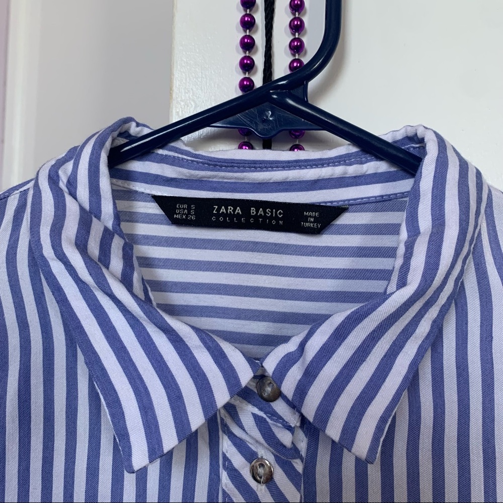 Zara striped button down top